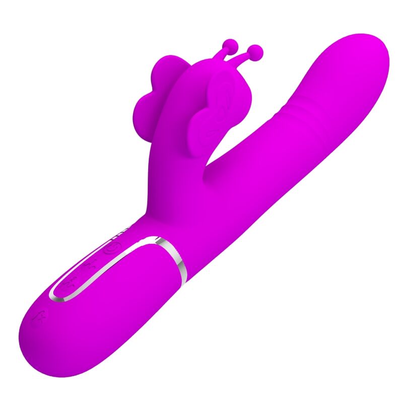 PRETTY LOVE - MULTIFUNKTIONS-VIBRATOR HASE 4-IN-1 SCHMETTERLING FUCHSIA