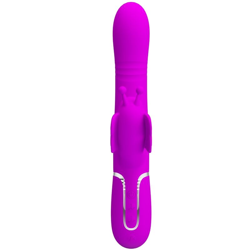 PRETTY LOVE - MULTIFUNKTIONS-VIBRATOR HASE 4-IN-1 SCHMETTERLING FUCHSIA