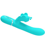 PRETTY LOVE - MULTIFUNKTIONS-KANINCHENVIBRATOR 4-IN-1 SCHMETTERLING AQUA GRÜN