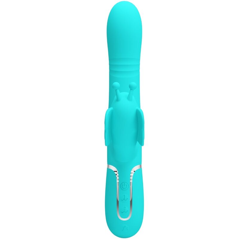 PRETTY LOVE - MULTIFUNKTIONS-KANINCHENVIBRATOR 4-IN-1 SCHMETTERLING AQUA GRÜN