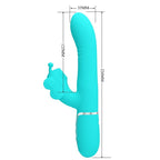 PRETTY LOVE - MULTIFUNKTIONS-KANINCHENVIBRATOR 4-IN-1 SCHMETTERLING AQUA GRÜN