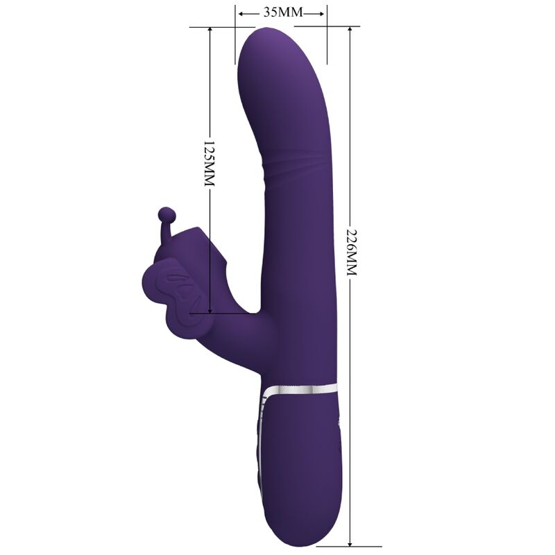 PRETTY LOVE - MULTIFUNKTIONS-KANINCHEN-VIBRATOR 4 IN 1 LILA SCHMETTERLING