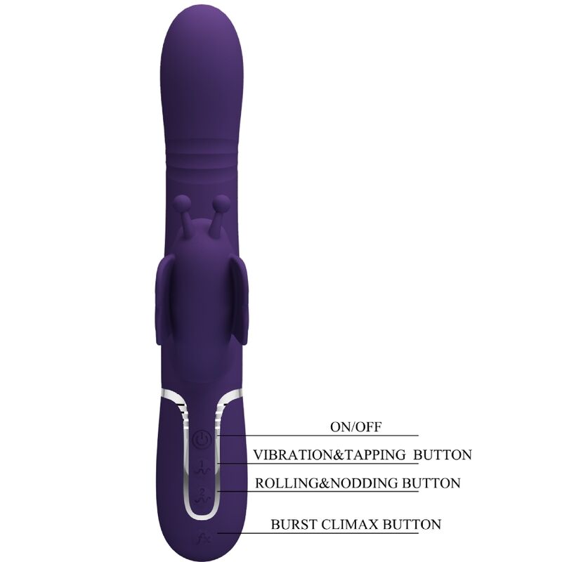 PRETTY LOVE - MULTIFUNKTIONS-KANINCHEN-VIBRATOR 4 IN 1 LILA SCHMETTERLING