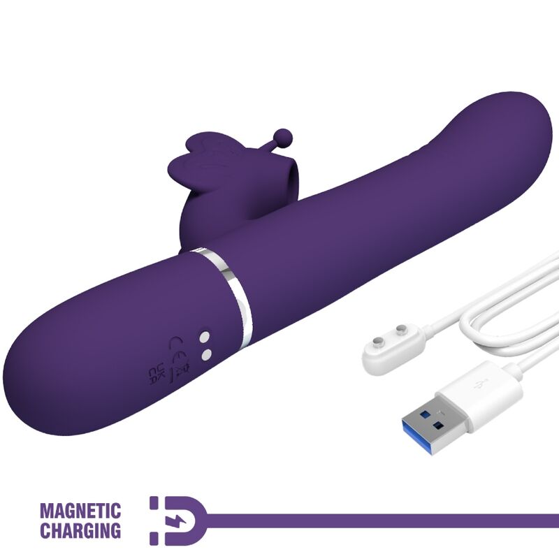 PRETTY LOVE - MULTIFUNKTIONS-KANINCHEN-VIBRATOR 4 IN 1 LILA SCHMETTERLING