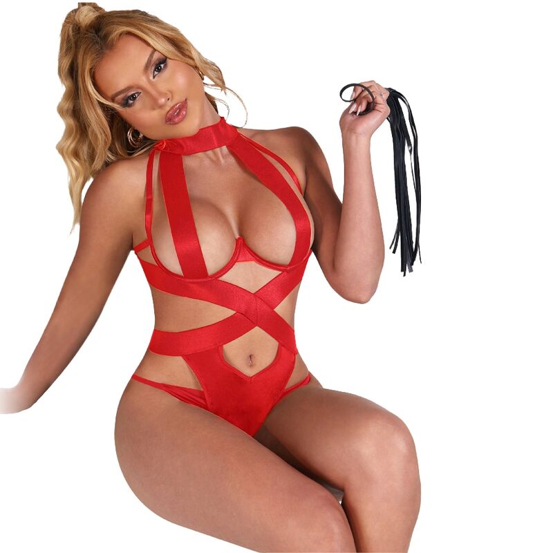 SUBBLIME - BODY-HALTER SEXY MIT ROTEM GESCHIRR S/M