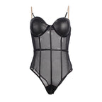 SUBBLIME - BODY MIT TRÄGERN, KETTE, SCHWARZ, S/M