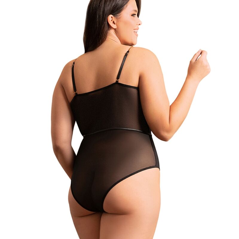 SUBBLIME - BODY MIT TRÄGERN, KETTE, SCHWARZ, S/M