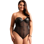 SUBBLIME - BODY MIT TRÄGERN, KETTE, SCHWARZ, S/M