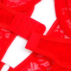 SUBBLIME - TEDDY MIT SPITZEN- UND TRÄGERDETAIL ROT S/M