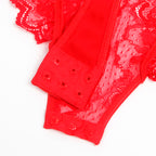 SUBBLIME - TEDDY MIT SPITZEN- UND TRÄGERDETAIL ROT S/M