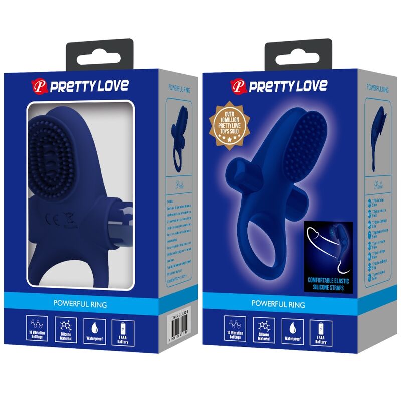 PRETTY LOVE - VIBRIERENDER COCKRING BLAU