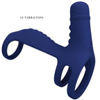 PRETTY LOVE - VIBRIERENDER RING ELISH MIT ERWEITERUNG BLAU