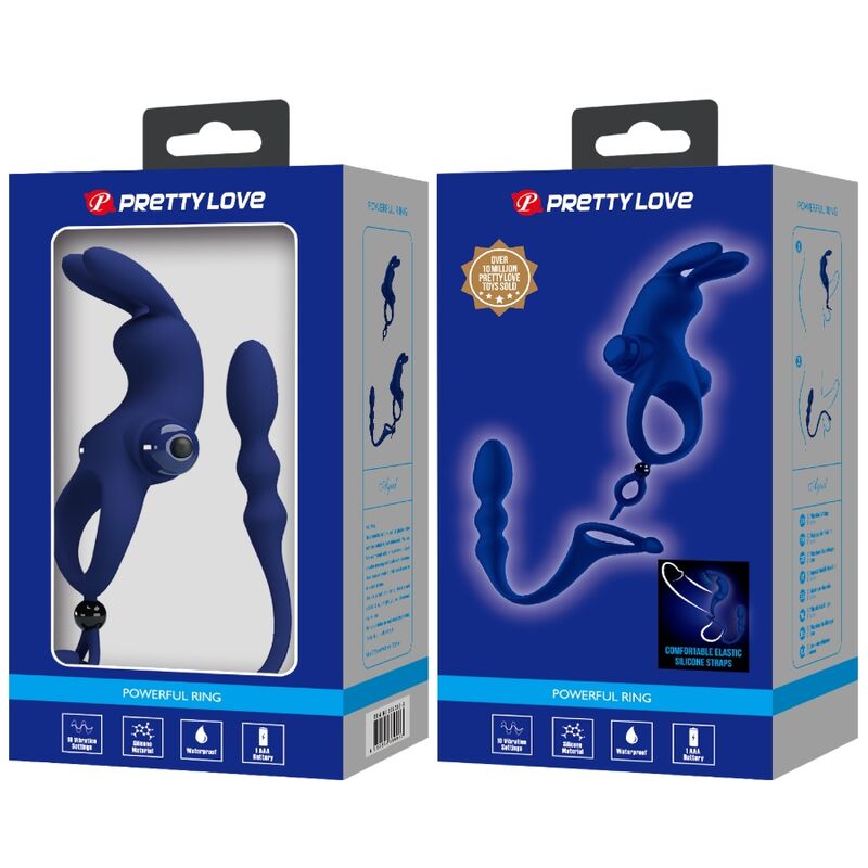 PRETTY LOVE - AYAD VIBRATOR-HASENRING MIT BLAUEM PLUG