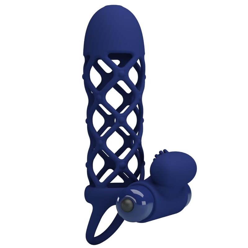 PRETTY LOVE - GIANN VIBRATORRING MIT BLAUER SILIKONHÜLLE