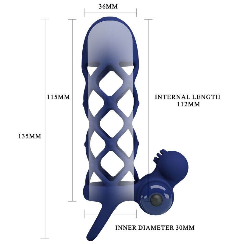 PRETTY LOVE - GIANN VIBRATORRING MIT BLAUER SILIKONHÜLLE
