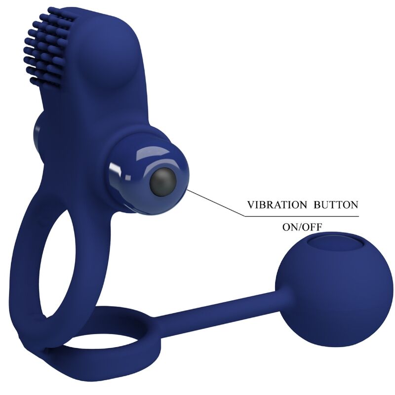 PRETTY LOVE – REMINGTON DOPPELTER VIBRATIONS-RING MIT BLAUEM PLUG