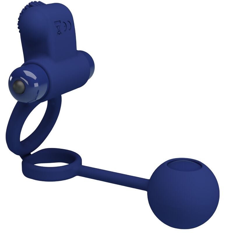 PRETTY LOVE – REMINGTON DOPPELTER VIBRATIONS-RING MIT BLAUEM PLUG