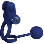 PRETTY LOVE – REMINGTON DOPPELTER VIBRATIONS-RING MIT BLAUEM PLUG