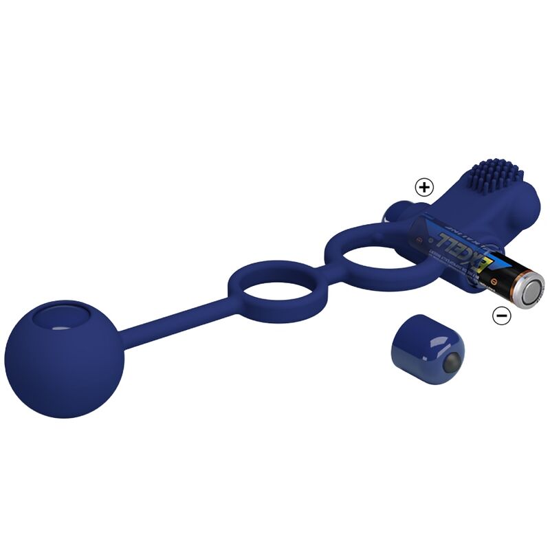 PRETTY LOVE – REMINGTON DOPPELTER VIBRATIONS-RING MIT BLAUEM PLUG