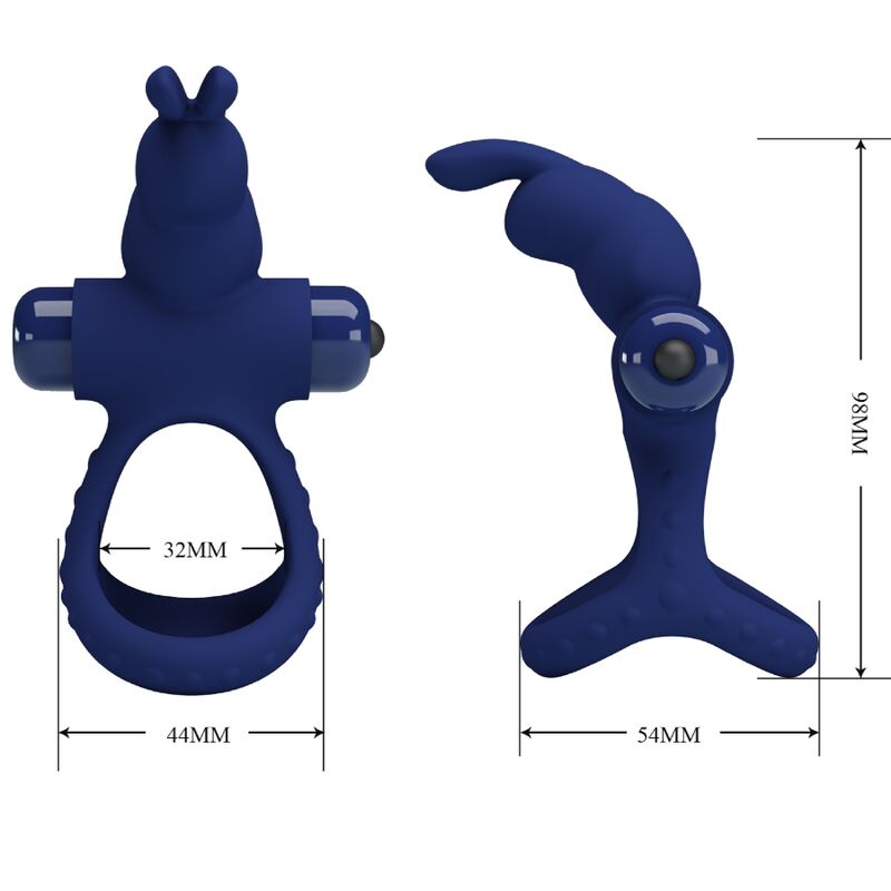 PRETTY LOVE - LUCHITO DOPPELRING-VIBRATOR HASE BLAU