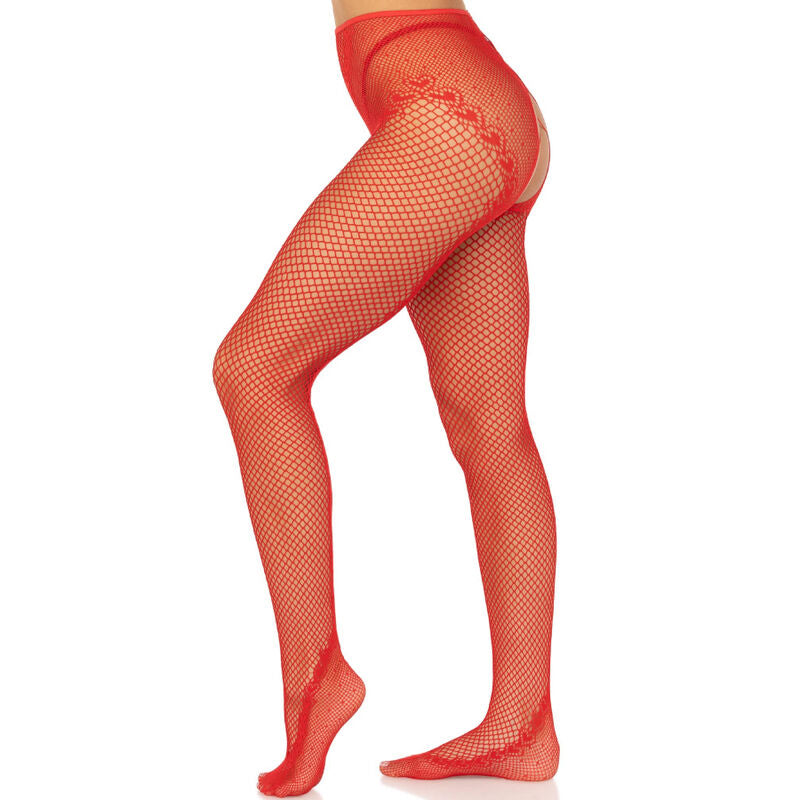 LEG AVENUE - NETZSTRUMPFHOSE OHNE ZWICKEL SCHWARZ