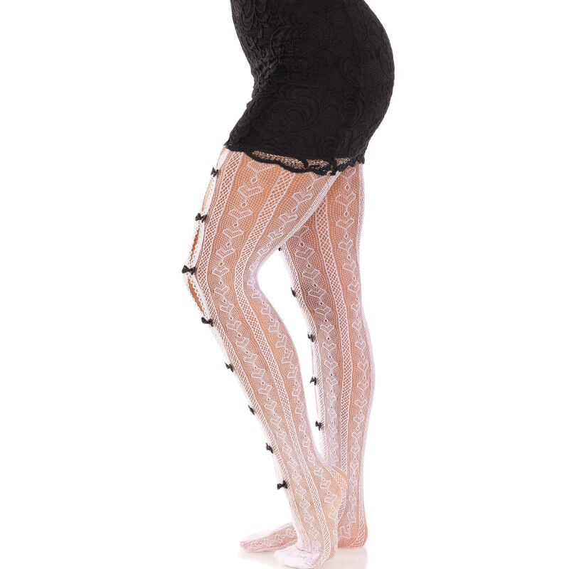 LEG AVENUE - OVERKNEES MIT HERZAUSSCHNITT & ROSAFARBENEN SCHLEIFEN