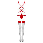 LIVCO CORSETTI FASHION - THIARA LC 20213 SET BODY + STRÜMPFE ROT S/M