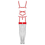 LIVCO CORSETTI FASHION - THIARA LC 20213 SET BODY + STRÜMPFE ROT S/M