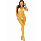 LEG AVENUE - LANGES NETZKLEID GELB EINHEITSGRÖSSE