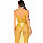 LEG AVENUE - LANGES NETZKLEID GELB EINHEITSGRÖSSE