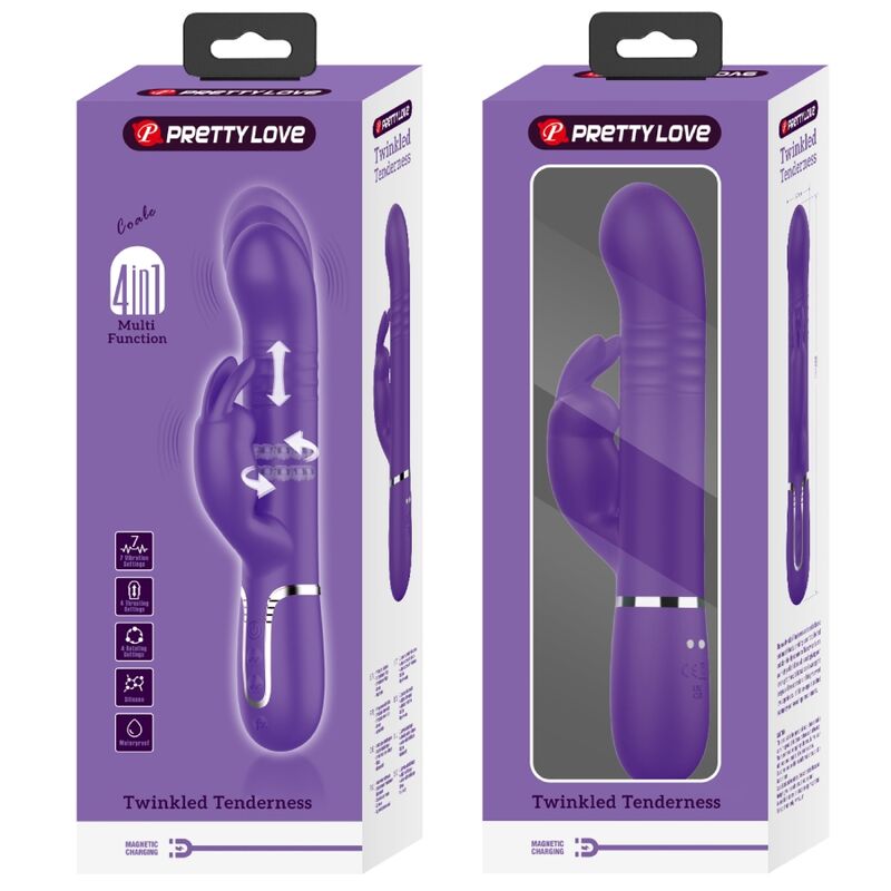 PRETTY LOVE - VIBRATOR COALE KANINCHEN 4 IN 1 VIOLETT