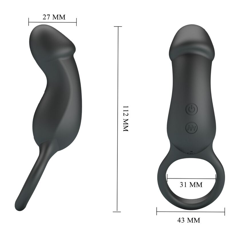 PRETTY LOVE - TRAE VIBRATIONS-RING MIT STIMULATOR SCHWARZ