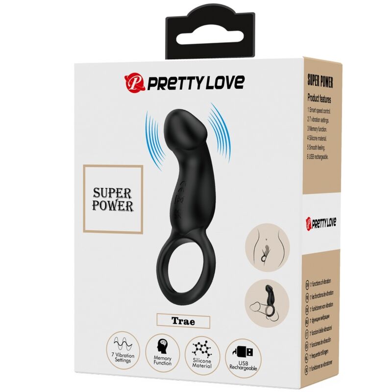 PRETTY LOVE - TRAE VIBRATIONS-RING MIT STIMULATOR SCHWARZ