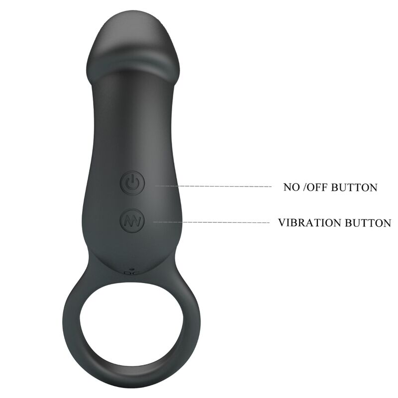 PRETTY LOVE - TRAE VIBRATIONS-RING MIT STIMULATOR SCHWARZ