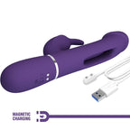 PRETTY LOVE - KAMPAS RABBIT MULTIFUNKTIONSDILDO 3-IN-1 MIT ZUNGE VIOLETT