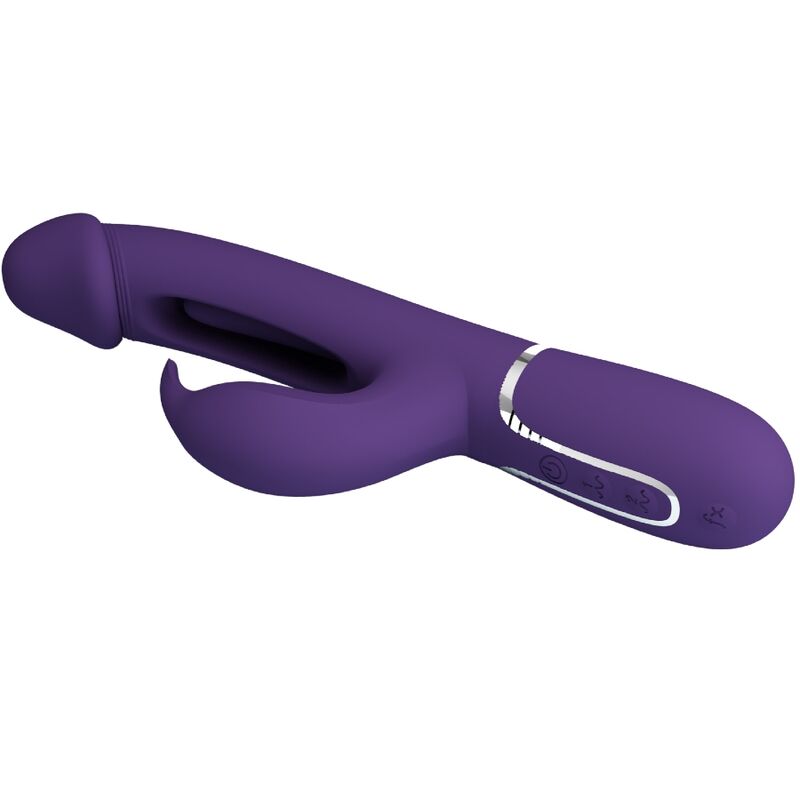 PRETTY LOVE - KAMPAS RABBIT MULTIFUNKTIONSDILDO 3-IN-1 MIT ZUNGE VIOLETT