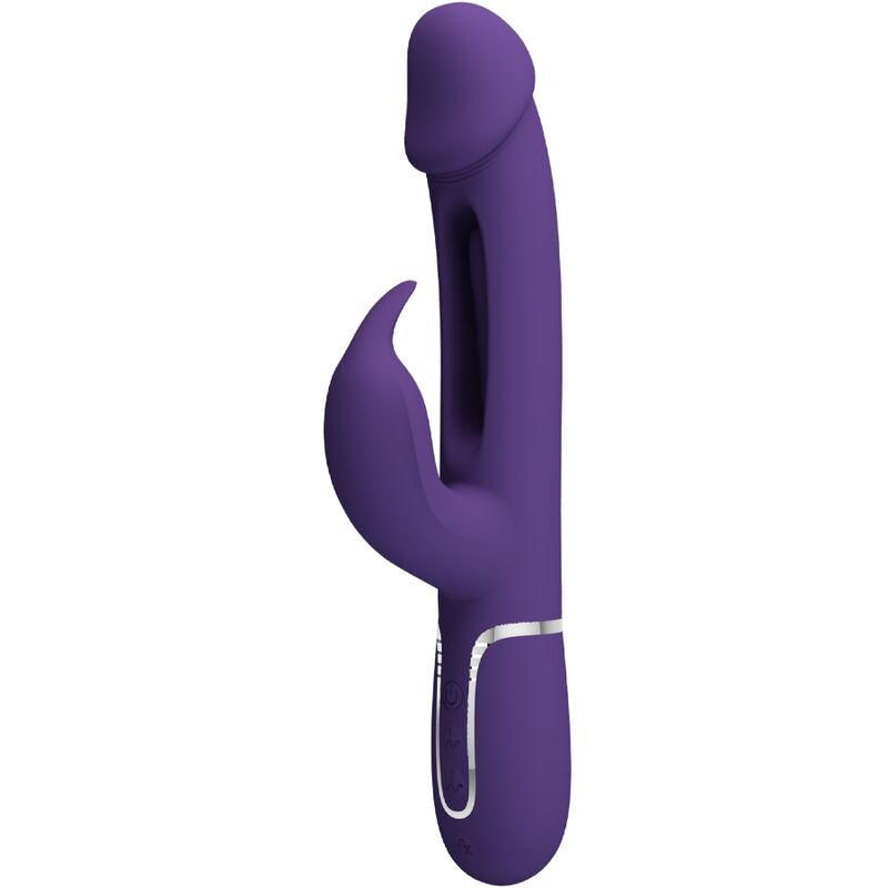 PRETTY LOVE - KAMPAS RABBIT MULTIFUNKTIONSDILDO 3-IN-1 MIT ZUNGE VIOLETT