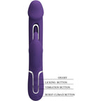 PRETTY LOVE - KAMPAS RABBIT MULTIFUNKTIONSDILDO 3-IN-1 MIT ZUNGE VIOLETT