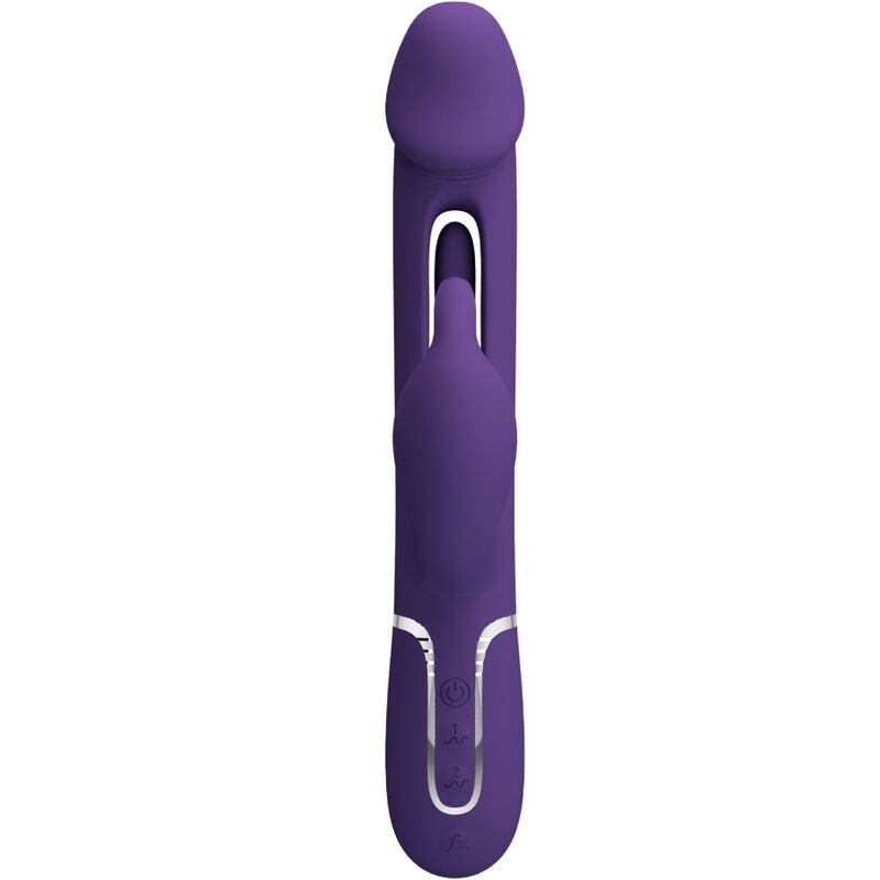 PRETTY LOVE - KAMPAS RABBIT MULTIFUNKTIONSDILDO 3-IN-1 MIT ZUNGE VIOLETT