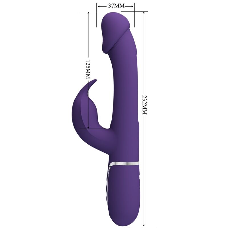 PRETTY LOVE - KAMPAS RABBIT MULTIFUNKTIONSDILDO 3-IN-1 MIT ZUNGE VIOLETT