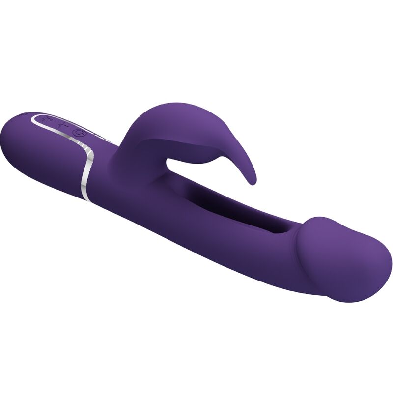 PRETTY LOVE - KAMPAS RABBIT MULTIFUNKTIONSDILDO 3-IN-1 MIT ZUNGE VIOLETT