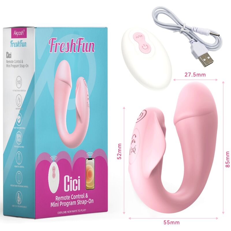 ARMONY - FRESHFUN CICI STAP-ON VIBRATOR FERNBEDIENUNG UND APP 10 VIBRATIONSSTUFEN PINK