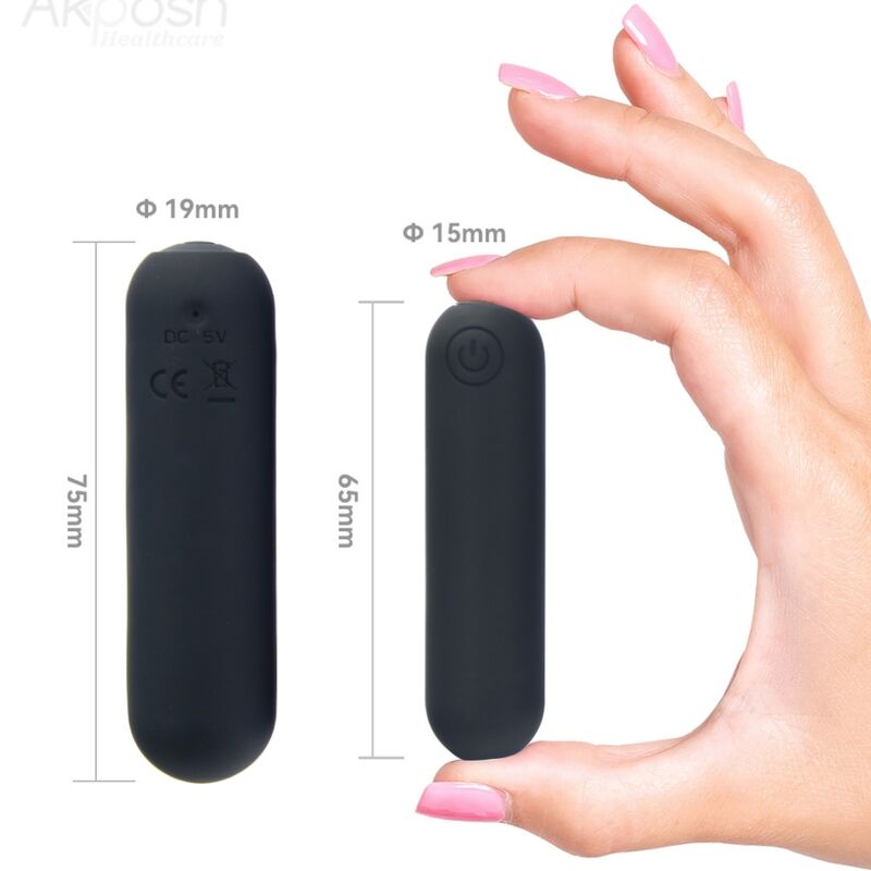 ARMONY -SPLASH HEHE BULLET VIBRATOR SILIKON 10 VIBRATIONSSTUFEN 65 X 15 CM SCHWARZ