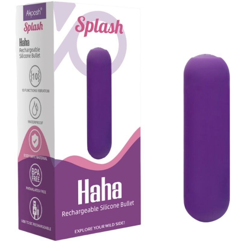ARMONY - SPLASH HAHA KUGELVIBRATOR SILIKON 10 VIBRATIONSSTUFEN 75 X 19 CM VIOLETT