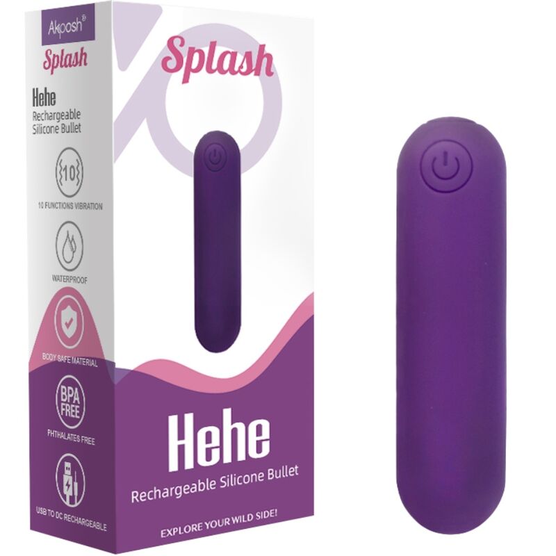 ARMONY - SPLASH HEHE VIBRATOR KUGEL SILIKON 10 VIBRATIONEN 65 X 15 CM VIOLETT