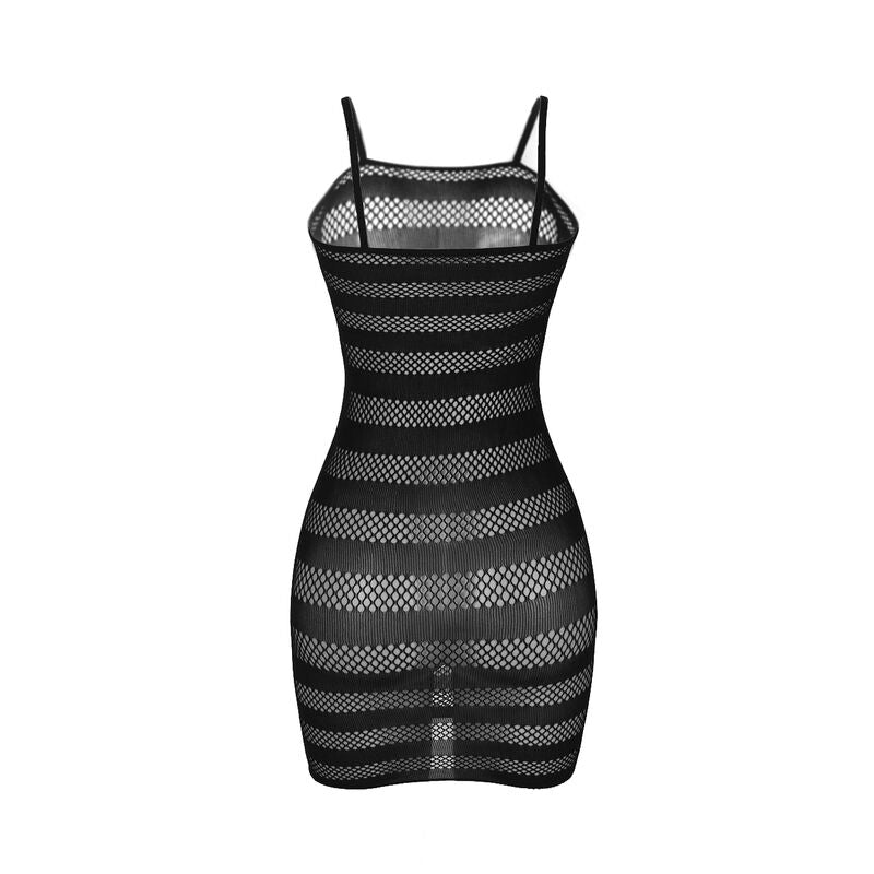 SUBBLIME - 951733 SCHWARZ GESTREIFTES NETZKLEID EINHEITSGRÖSSE