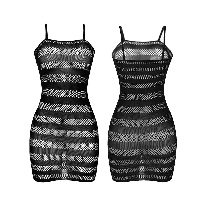 SUBBLIME - 951733 SCHWARZ GESTREIFTES NETZKLEID EINHEITSGRÖSSE