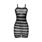 SUBBLIME - 951733 SCHWARZ GESTREIFTES NETZKLEID EINHEITSGRÖSSE