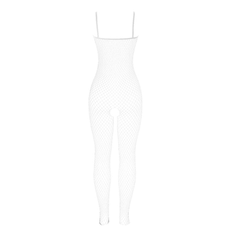 SUBBLIME - 951740 BODYSTOCKING AUS WEISSEM NETZ MIT OFFENEM SCHRITT UND SCHLEIFEN - EINHEITSGRÖSSE