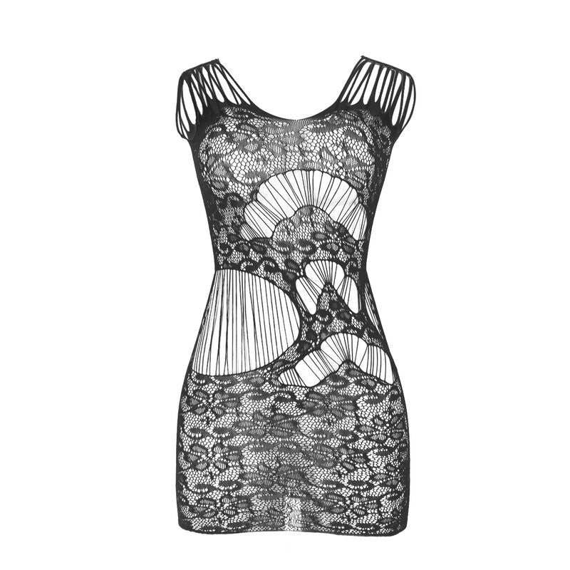 SUBBLIME - 951771 LANGES KLEID MIT OFFENEM RÜCKEN UND SCHWARZEM NETZSTOFF EINHEITSGRÖSSE